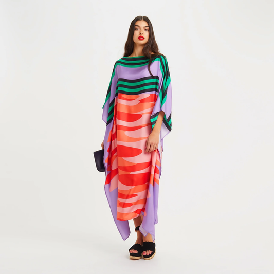 Digital Printed Caftan, Soft Silk Crepe Kaftan image 1
