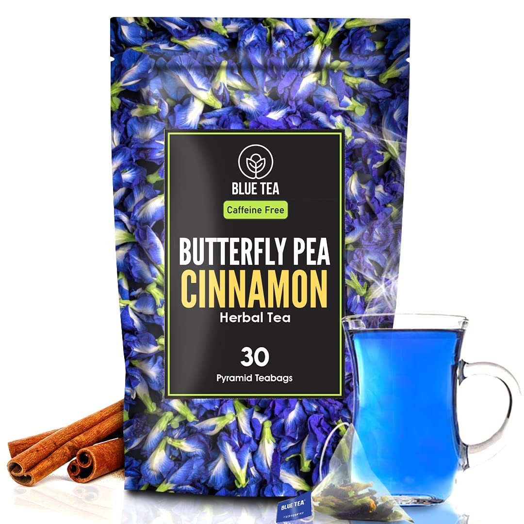 Blue Tea Butterfly Pea Cinnamon Herbal Tea Bags - 30 Teabags image 1