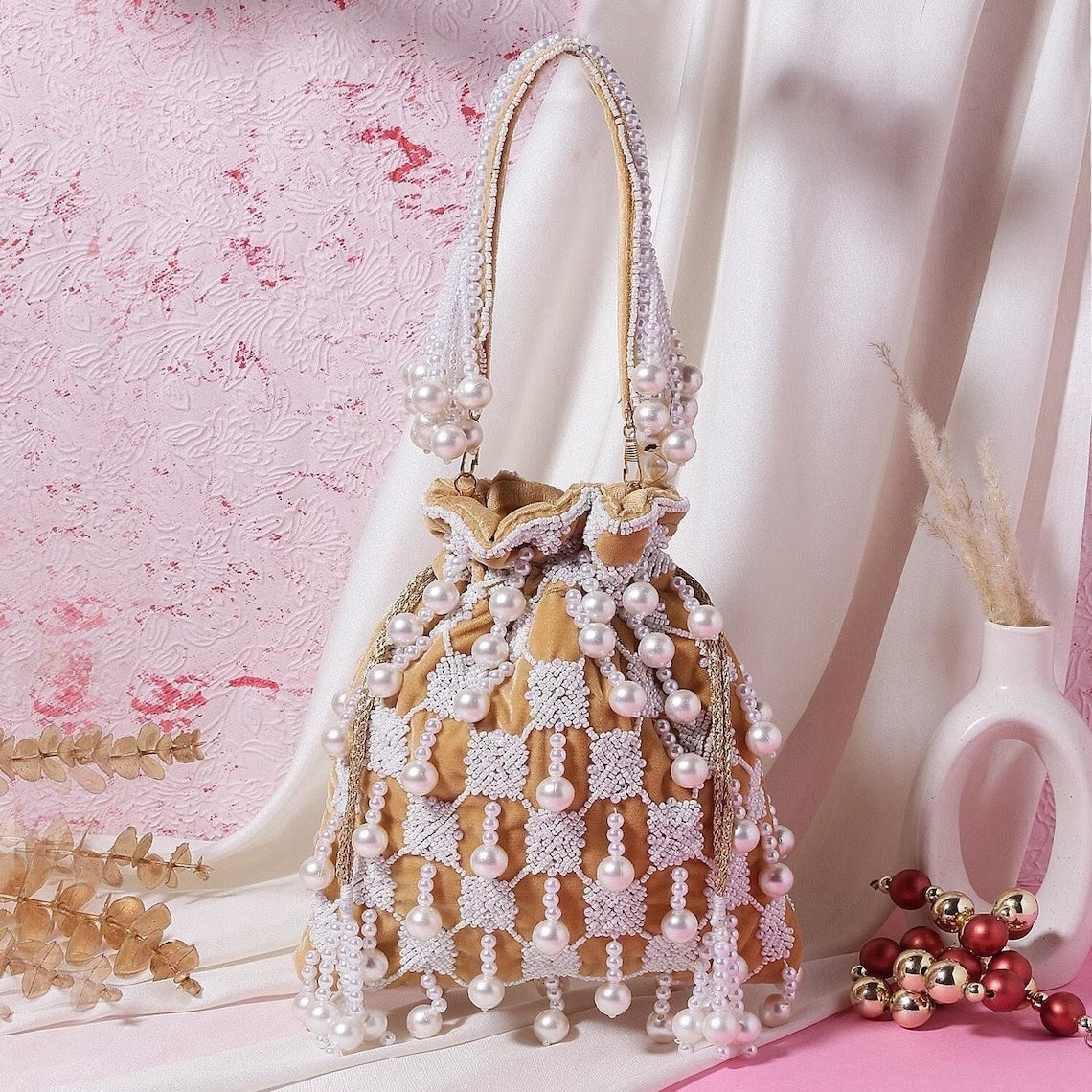 Potli Bag Ethnic Potli |Embroidery Velvet Potli image 1
