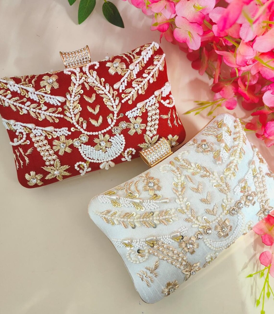 Bridal Embroidery Clutch image 1