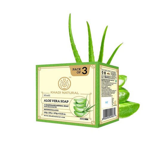 Khadi Natural Aloe Vera Soap, Pack of 3 (125gm*3) (375gm) image 1