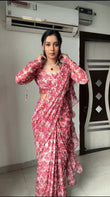 Premium Georgette Ready To Wear Saree With Blouse image 1