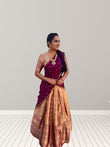 Kanjivaram Silk Saree Lehenga Blouse Dupatta, image 1