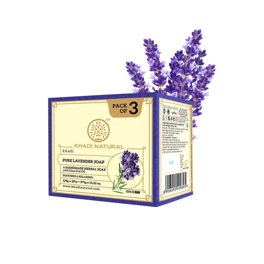Khadi Natural Lavender Soap  Herbal Bathing Soap for Healthy Skin  Natural Soap with Essential Oils  Soap for Soft Skin  Suitable for All Skin Types image 1