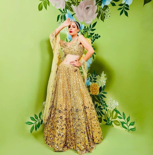 Beautiful Classic Style Indian Rangoli Silk Lehenga Choli With Dupatta image 1
