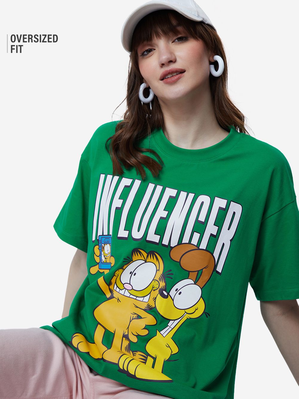 Garfield Influencer Women Oversized T-Shirts image 2