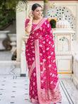 Rani Banarasi Soft Silk Saree With Unstitched Blouse image 1
