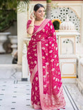 Rani Banarasi Soft Silk Saree With Unstitched Blouse image 1