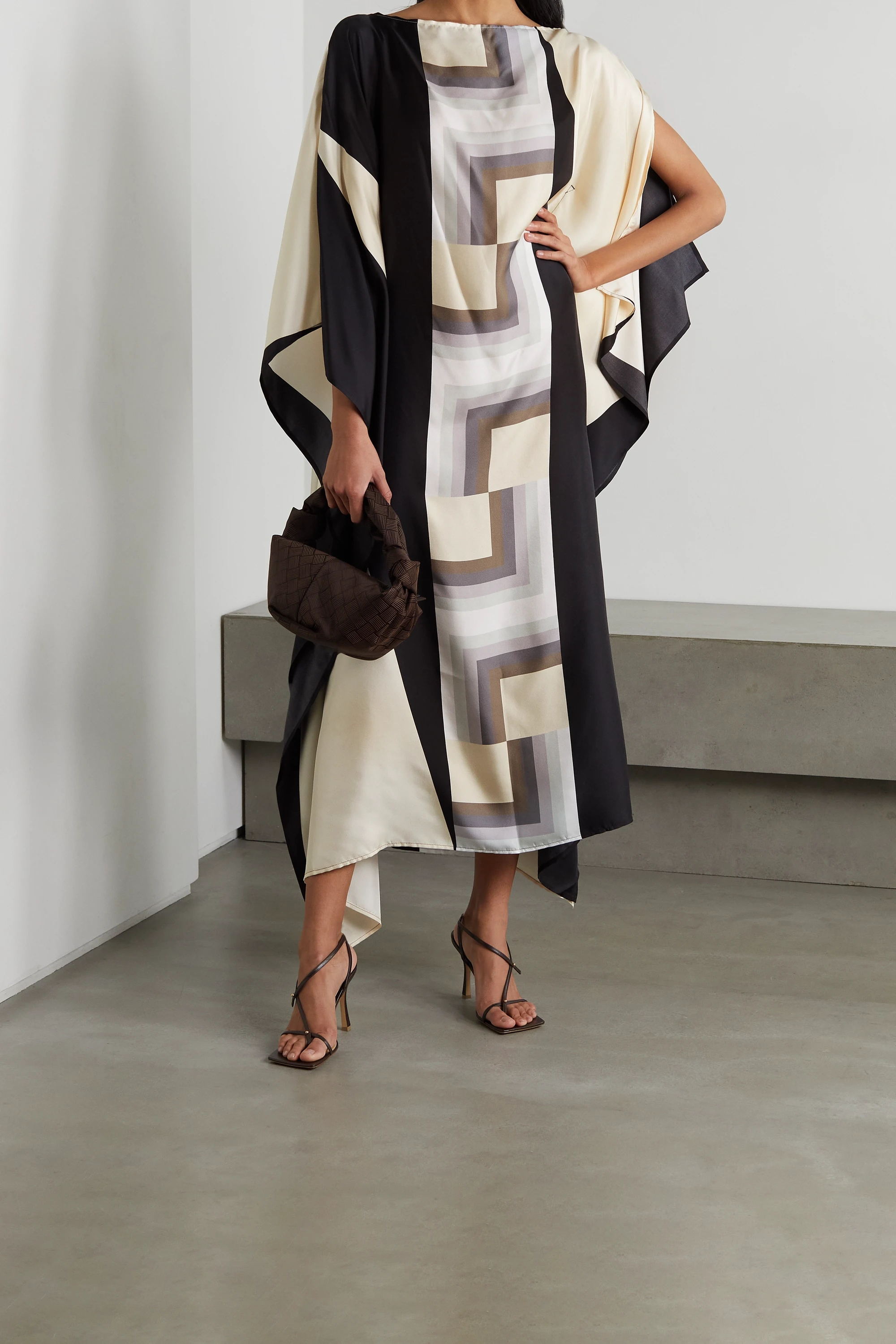 Soft Silk Crepe Kaftan, Beach Wear Caftan image 1