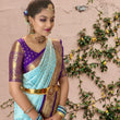 Soft Lichi Silk & Jacquard Work Saree With Blouse image 1