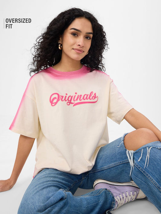 Pink Wash Women Oversized T-Shirts image 1
