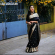 Classic Soft Lichi Silk Saree, Women's Wedding Ethnic Fancy Sari & Blouse image 1