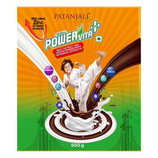 Patanjali Herbal Powervita Powder Plus Refill Pack - 500Gm image 1