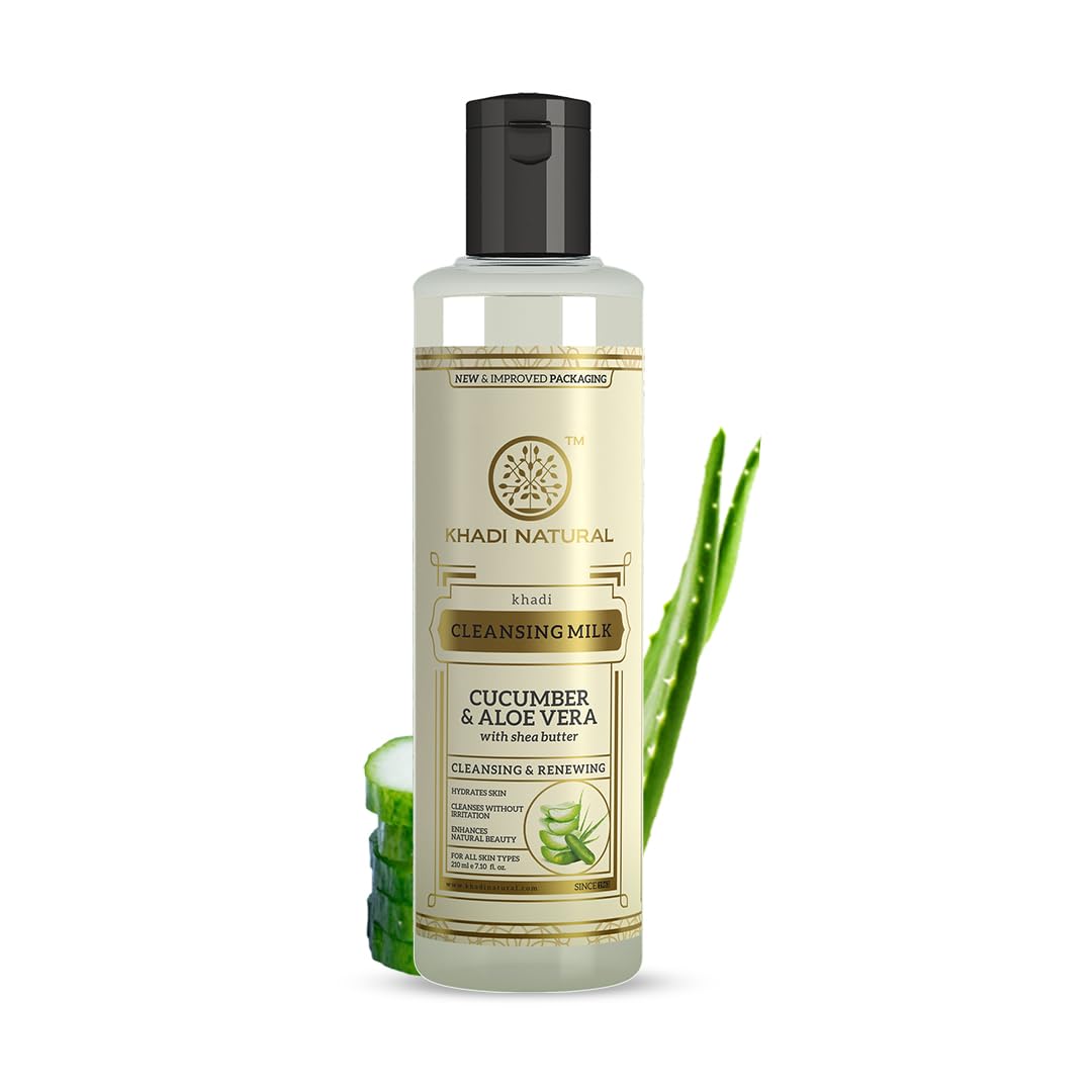 Khadi Natural Cucumber and Aloevera Cleansing Milk Cream with Shea Kokum Butter, 210ml image 1