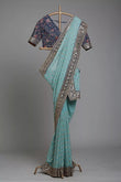 Soft Georgette With Sequence Work Saree & Blouse image 1