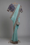 Soft Georgette With Sequence Work Saree & Blouse image 1