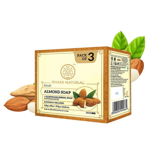 Khadi Natural Almond Soap (Pack of 3) image 1