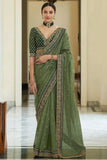 Royal Soft Organza With Heavy Embroidery Work Saree & Blouse image 1