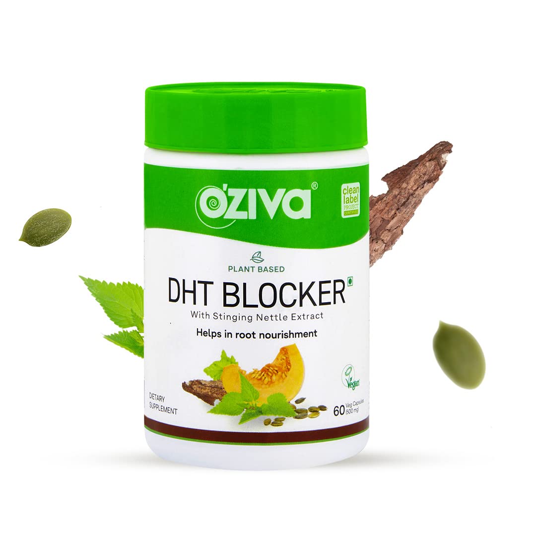 OZiva Plant Based DHT Blocker With Stinging Nettle Extract - 60 Cap image 1