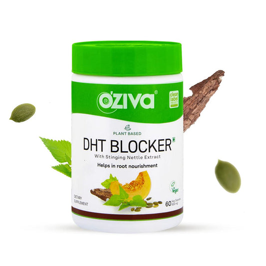 OZiva Plant Based DHT Blocker With Stinging Nettle Extract - 60 Cap image 1