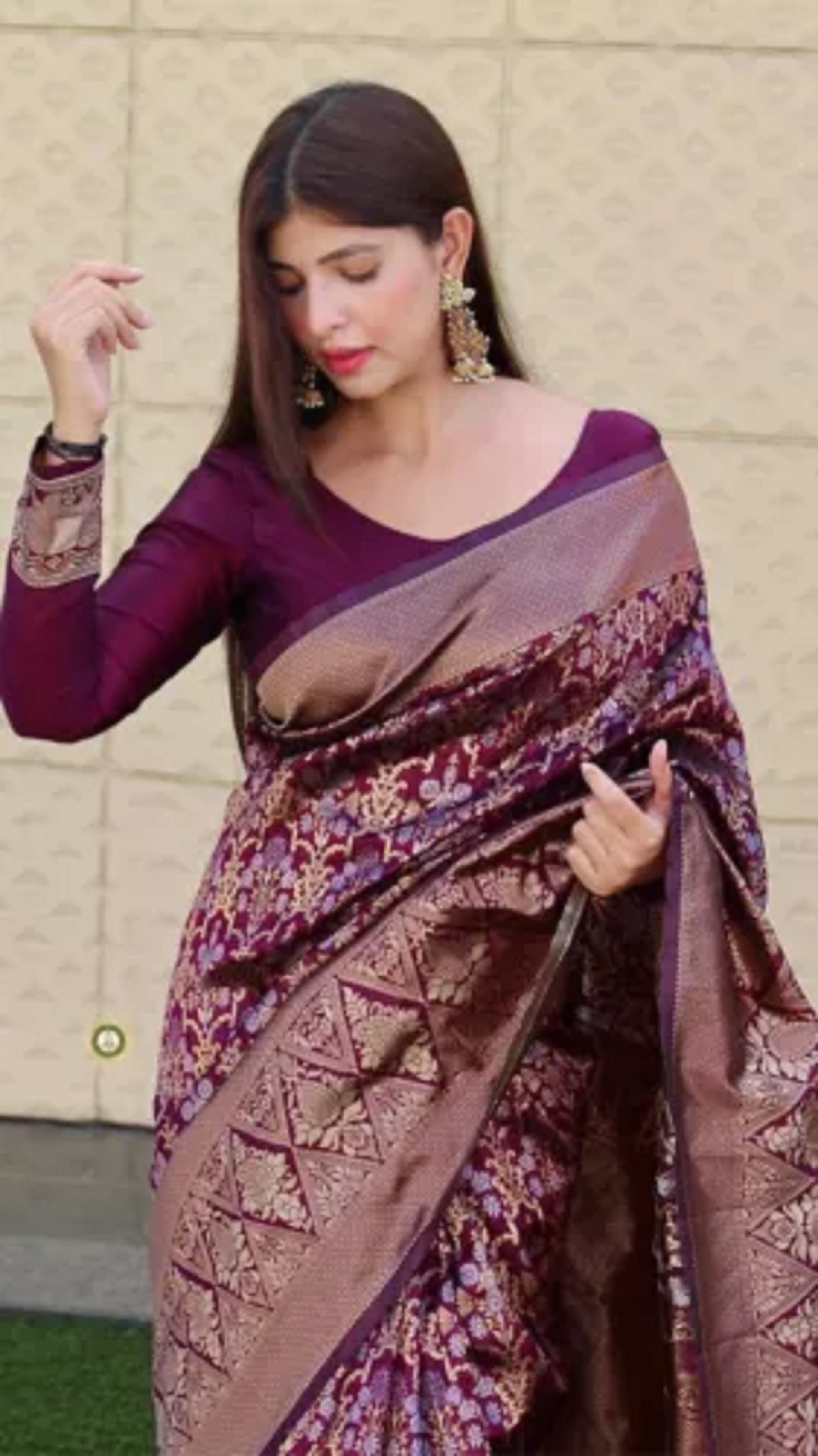 Banarasi Soft Silk Saree With Blouse image 1