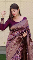 Banarasi Soft Silk Saree With Blouse image 1