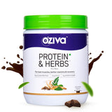 OZiva Protein & Herbs for Men - Chocolate - 500 gm (16 Servings) image 1