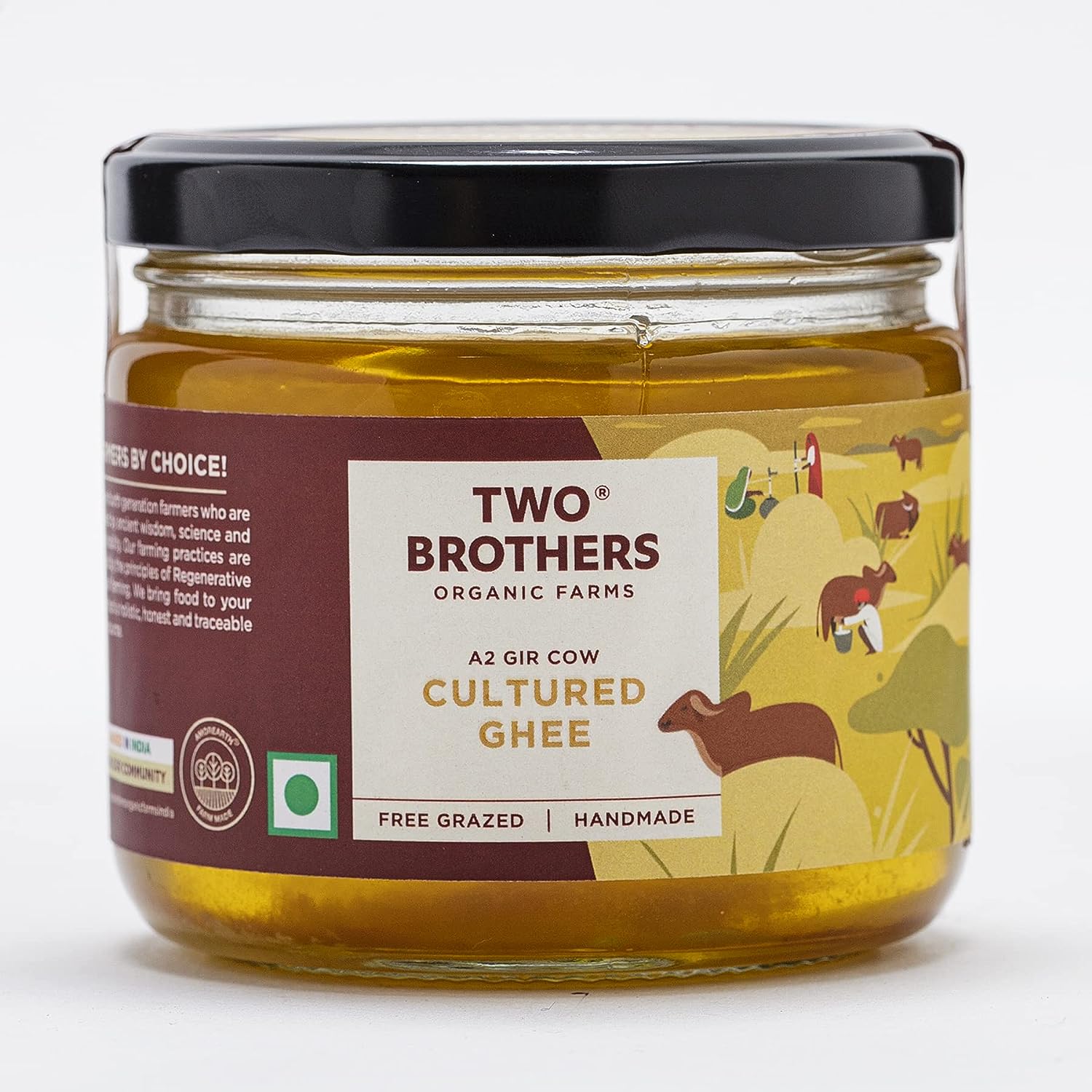 Two Brothers Organic Farms A2 Gir Cow Cultured Ghee - 250 ml image 1
