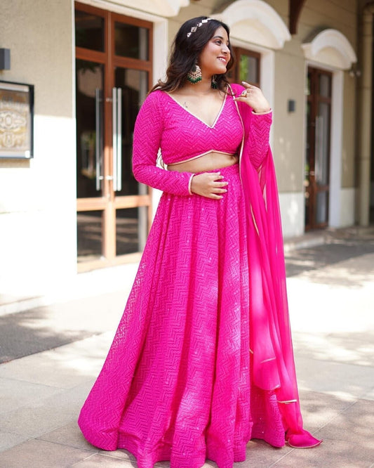 Premium Georgette & Sequence Work Lehenga Choli With Dupatta image 1