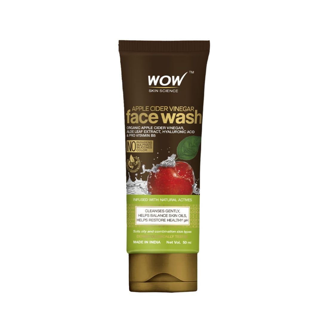 WOW Skin Science Apple Cider Vinegar Face Wash 100 ml image 1