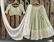 Georgette Embroidery & 3 MM Sequence Work Lehenga Choli Blouse & Dupatta image 1