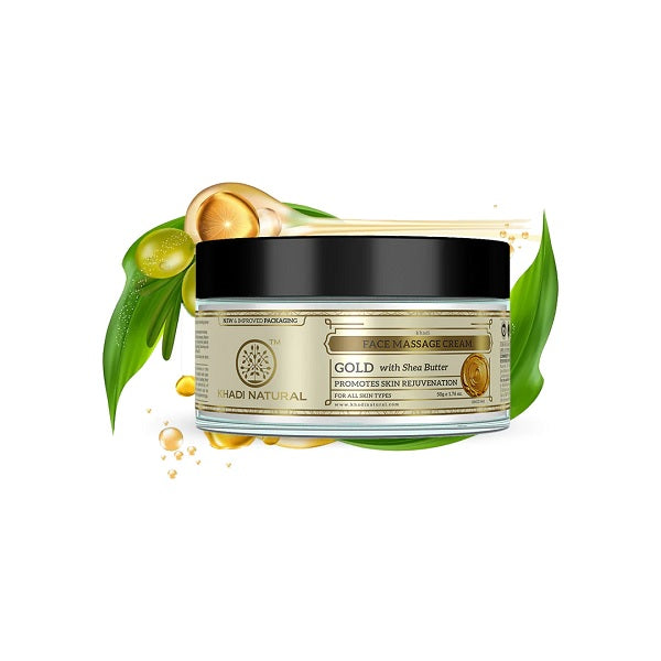 Khadi Natural Gold Herbal Face Massage Cream  (50 g) image 1