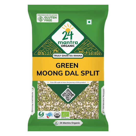 24 Mantra Organic Green Split Moong Dal - 500 gm image 1