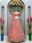 Faux Georgette Embroidery Sequence Work Lehenga Choli With Dupatta image 1