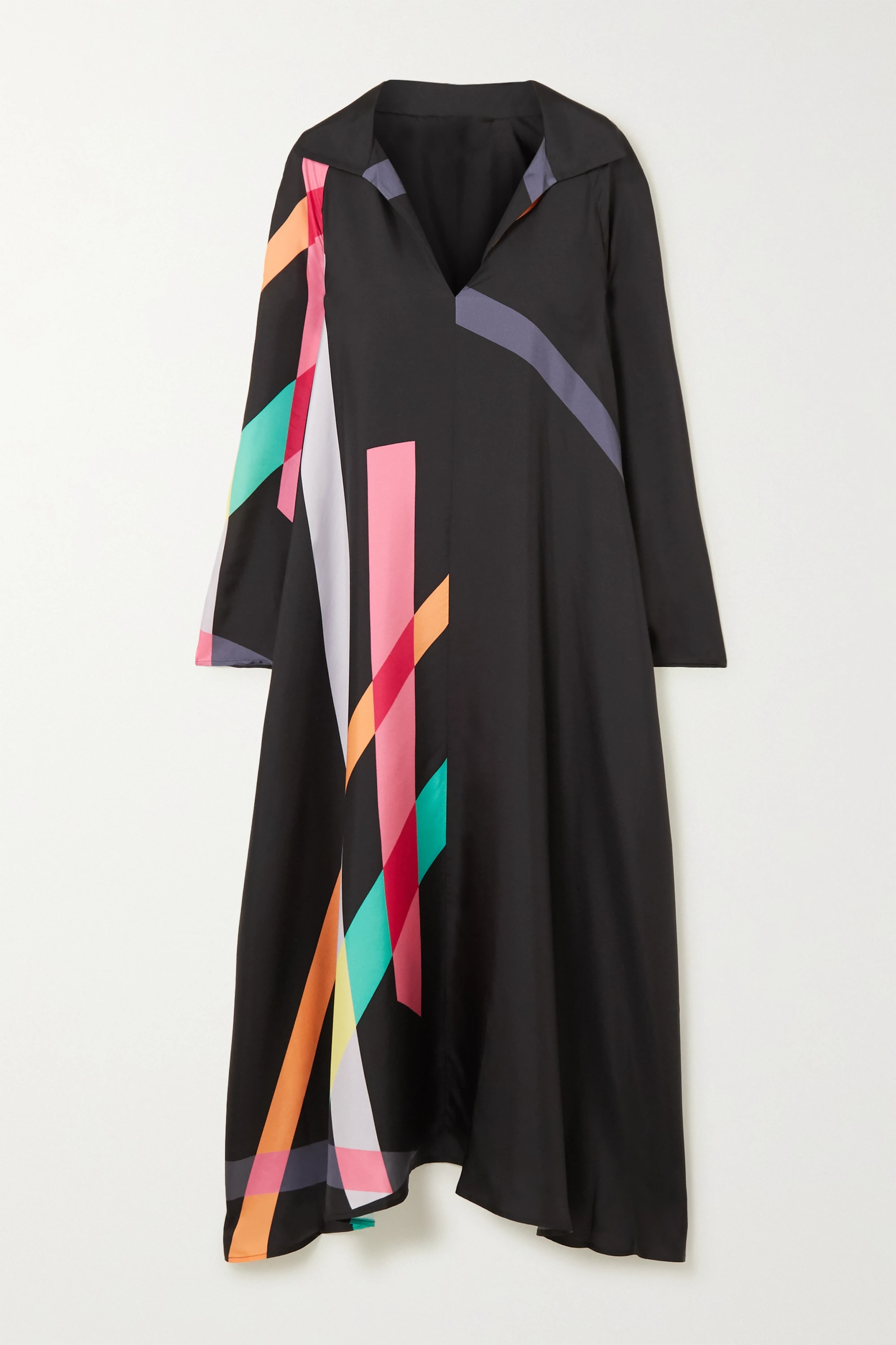 Soft Silk Crepe Kaftan, Black Caftan For Women's image 4