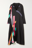 Soft Silk Crepe Kaftan, Black Caftan For Women's image 4