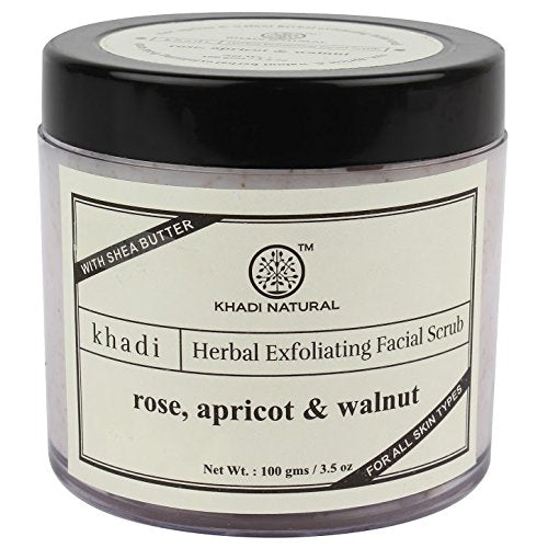 Khadi Natural Apricot and Walnut Cream Scrub With Rose, 100g image 1