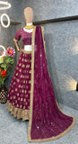 Faux Georgette & 5mm Sequence Embroidery Work Lehenga Choli With Dupatta image 1
