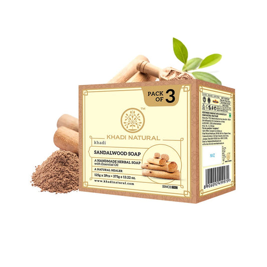 Khadi Natural Sandalwood Soap, Pack of 3 image 1