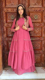 Georgette Heavy Embroidery Work Long Gown Jacket & Dress image 1