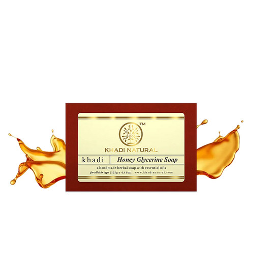 Khadi Natural Honey Glycerine Handmade Herbal Soap, 125 g image 1