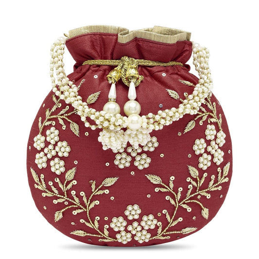 Maroon Potli Bags Valentines gift for her image 1