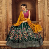 Malay Satin Silk & 9mm Sequence Embroidery Work Lehenga Blouse With Dupatta image 1