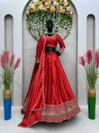 Malai Satin Silk With 3MM Sequence Work Lehenga Choli With Dupatta image 1