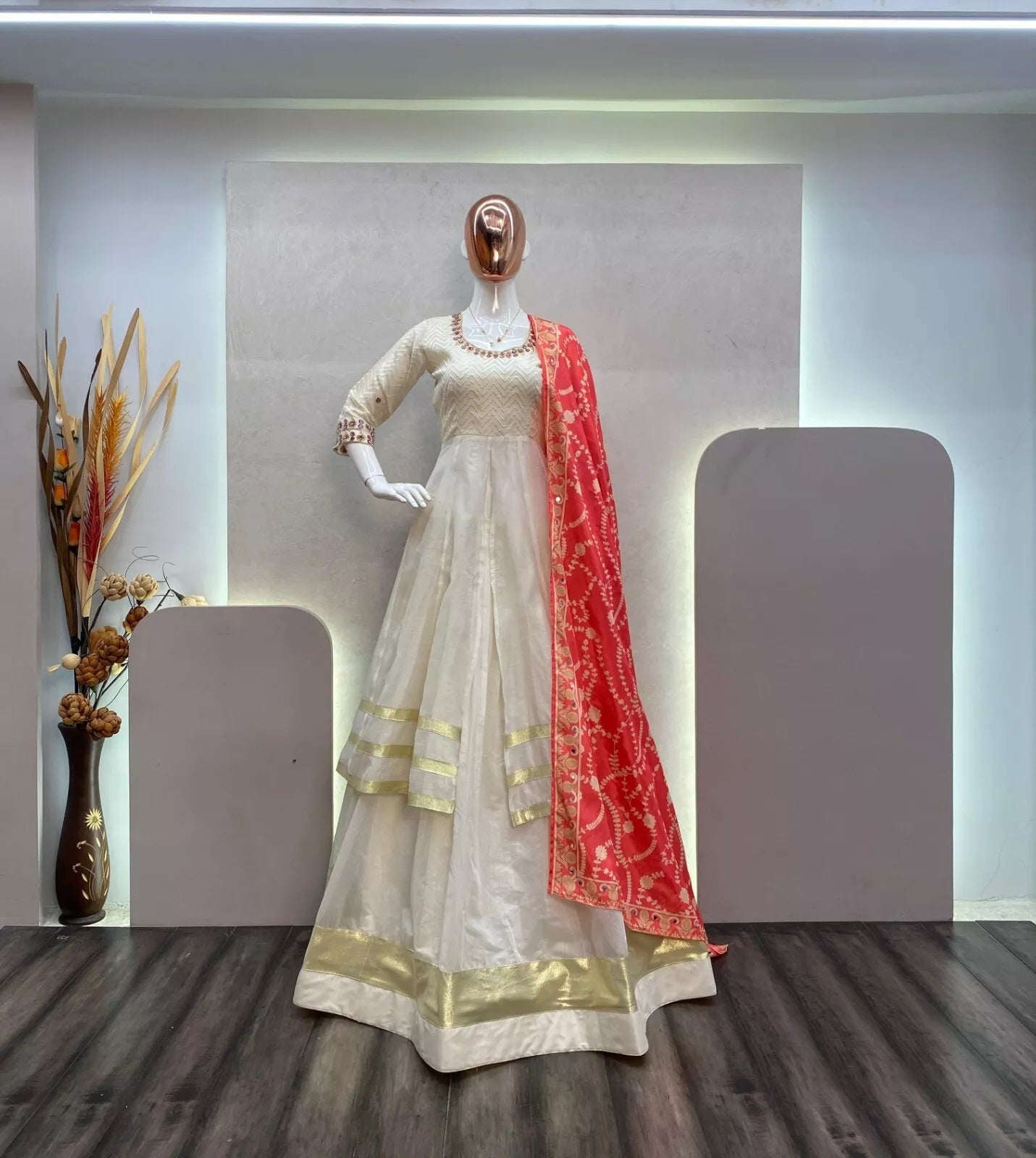 Rajwadi Silk Top & Full Flair Lehenga Dupatta image 1