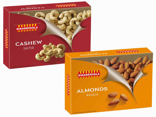 Bikano Masala Almonds And Salted Cashew Nuts - Combo Pack image 1