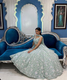 Net With Embroidery Work Lengha Choli Dupatta image 1