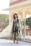 Russian Silk Embroidery Zari Sequence Work Dress With Dupatta image 2