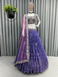 Faux Georgette  With 9 MM Sequence Work Lehenga choli With Dupatta image 1
