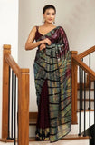 Soft Lichi Silk Saree with blouse image 1